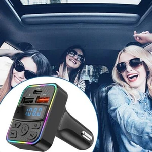 Bluetooth 5.0 Radio Car Kit Wireless FM Transmitter Dual USB Charger PlayerK9L8 - Picture 1 of 10