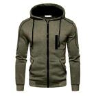 Men's New Athletic Soft Sherpa Lined Fleece Zip Up Hoodie Sweater Jacket