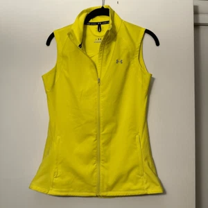 Under Armour Women’s Neon Yellow Running Zipper Vest Size XS EUC - Picture 1 of 10