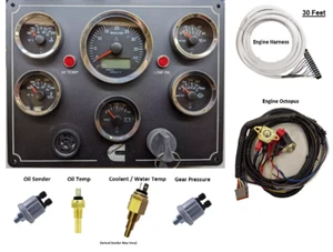CUMMINS Six Gauge Cockpit - Complete Panel Kit (30 Feet Wiring Harness) - Bild 1 von 3