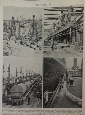 Antique Print – Petroleum Oil Derricks – 1926 – Industrial Engineering Art - Image 1 of 3