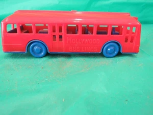 Vintage 1950 Hollywood Bus Lines Plastic Toy Bus Extra Nice Condition 6" Long - Picture 1 of 6