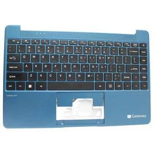 PALMREST-GWTN141-6BL Top Cover Blue w/ Black Keyboard No Touchpad Grade A - Picture 1 of 1
