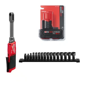 Milwaukee 3050-20 M12 1INSIDER Extended Reach Box Ratchet, Sockets, 3ah Battery - Picture 1 of 11