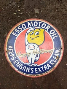 PORCELIAN ESSO OIL ENAMEL SIGN SIZE 12X12 INCHES - Picture 1 of 2