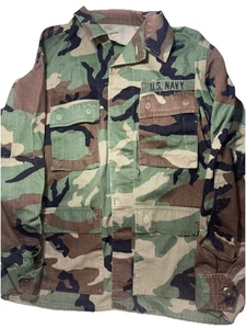 Giacca cappotto US Navy Woodland mimetico BDU clima caldo media regolare 44x30" caccia - Foto 1 di 10