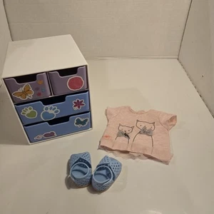 American Doll OG Katzenhemd, blaue Schuhe & Kleidung Kommode für 18" Puppenkleidung - Bild 1 von 6