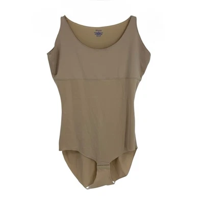 SPANX Tan Scoop Neck Sleeveless Bodysuit Size 3X Pull On Hook/eye Closure - Image 1 of 4