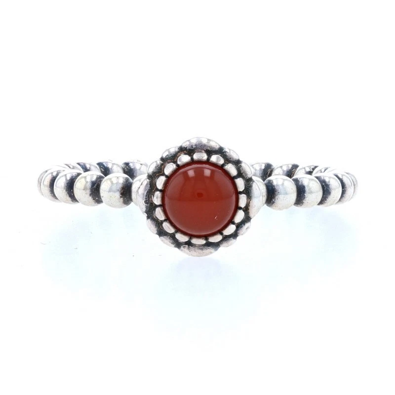 NUEVO Anillo Pandora Cornalina - Banda de Plata Esterlina Talla 54 Para Mujer 190854CAR Foto 1 de 4