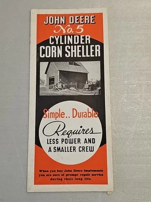 De colección. John Deere No.5 Cylinder Sheller 1939 folleto del distribuidor 7pgs Foto 1 de 4