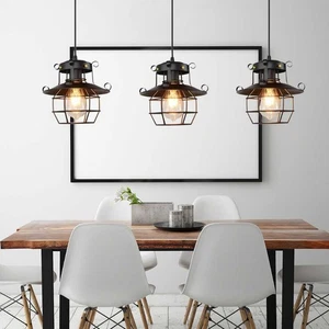 100-240V Vintage Industrial Iron Art Cage E27 LED Chandelier Ceiling Light DW - Picture 1 of 12