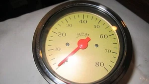 VEETHREE 3 3/8" GOLD TACHOMETER 0-8000 RPM, RED NEEDLE WITH BRACKET P/N 37253 - Picture 1 of 8