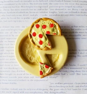 Pizza food safe silicone mold earring mold clay fancy cake decor mold - Picture 1 of 3