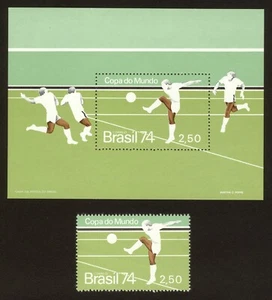 BRAZIL stamp 1974 World Cup Championship - Soccer - Scott# 1351  RHM B-36  - Picture 1 of 1