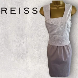 Vestido Reiss Para Mujer Abigail Paloma Gris Telaraña Malla Fiesta Ocasión Reino Unido 8/10 - Imagen 1 de 5