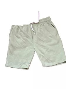 Mens Fleece Short Athletic Fit 8” Inseam Pockets Lime Sz Large - Picture 1 of 3