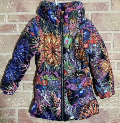Desigual Girls Colorful Jacket Size 4 - Image 1 of 4