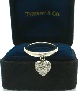 Tiffany & Co. Pavé-Set Diamond Heart Cluster Band Ring Size 5.25 - Picture 1 of 6