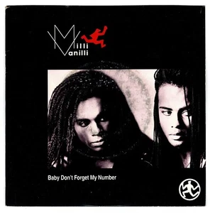 MILLI VANILLI 'Baby Don't Forget My Number' 7" 45rpm PS COOLTEMPO Records VG/VG - Picture 1 of 4