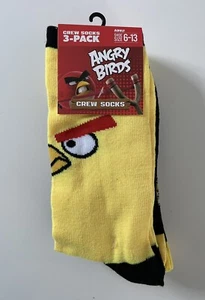 Crazy Universe 3 Pack Angry Birds Socks- Yellow And Black Adult Size 6-13 - Picture 1 of 9