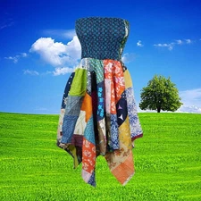 Women’s Boho Patchwork Sundress, Summer Patchwork Dress, Hippie Dress Cotton S/M