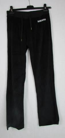Oakland Raiders Women's Black Velour Boot Cut Pants Medium NFL Cover