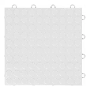 GearTile Coin Pattern 12" x 12" White Garage Floor Tile (12 Pack) - Picture 1 of 6