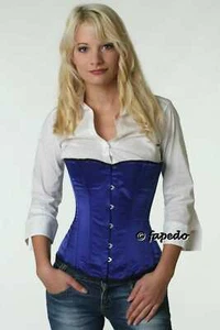Korsett Corsage Satin Blau lang normal sh08 - Bild 1 von 2