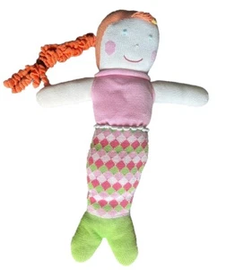 Zubels Knit Sirena Peluche Bambola 25” Rosa Verde Filato Capelli Giocattolo Morbido Raro HTF - Foto 1 di 19