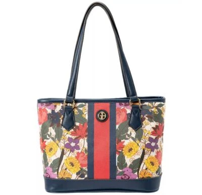 Bolsa tote feminina GIANI BERNINI Saffiano listra floral, cor Chambray (orig. US$ 99,50) - Imagem 1 de 4