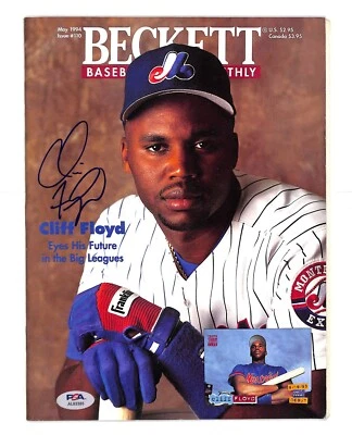 Revista Beckett 1994 firmada por Cliff Floyd Montreal Expos PSA/DNA Foto 1 de 3