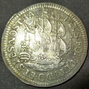 Certificate of Authenticity Silver 1678 Colonial New York Ship Shilling 3 masted - Picture 1 of 3
