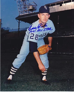 EDDIE FISHER CHICAGO WHITE SOX 1965 ALL STAR ACTION SIGNED 8x10 - Picture 1 of 1