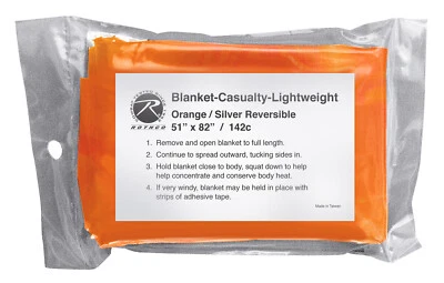 Mantas térmicas Mylar escudo polar rescate emergencia supervivencia seguridad naranja 82x51 Foto 1 de 2