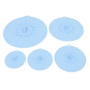 (Blue)Silicone Lid Set Heat Resistant Microwave Splatter Cover Food Suction CH - Bild 1 von 23