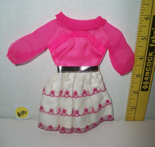 Vintage Mod Barbie Happy Go Pink Dress Only 1969 Near Excellent #1868 Lot A10