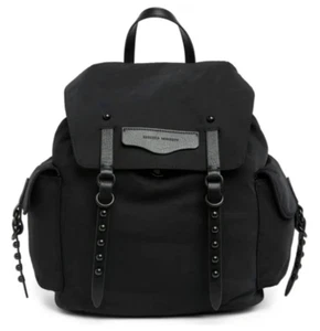 Rebecca Minkoff Bowie Black Nylon & Leather Backpack Black Studded NWT $228 - Picture 1 of 17