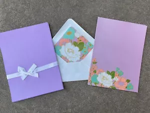 Vtg American Greetings Floral Stationery Set 70s NOS - Picture 1 of 7