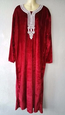 Jellabiya Galaba Jellaba Abaya Maxikleid Khimar Samtkleid Winterkleid XL - 3XL - Bild 1 von 2