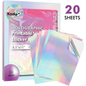 20 Koala Holograficzne drukowane naklejki winylowe papier wodoodporny do lasera atramentowego - Zdjęcie 1 z 8