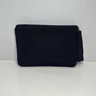 "Muñequera vintage, genuina Corde, azul marino oscuro, bolso sin asas (década de 1950) 8""x6""" Foto 1 de 4