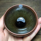 118 Jianzhan Chinese Jian Ware bol à thé en porcelaine avec glaçure de fourrure de lièvre verte