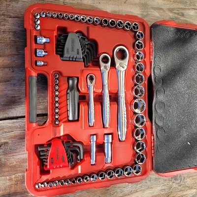 RARE Craftsman Max Axess 31104 Metric & SAE 104 Pc Pass Through Socket Set &Case - Image 1 of 4