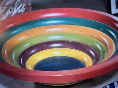 Tigela de madeira peça central Manzoni Pietro para Vietri - Imagem 1 de 4