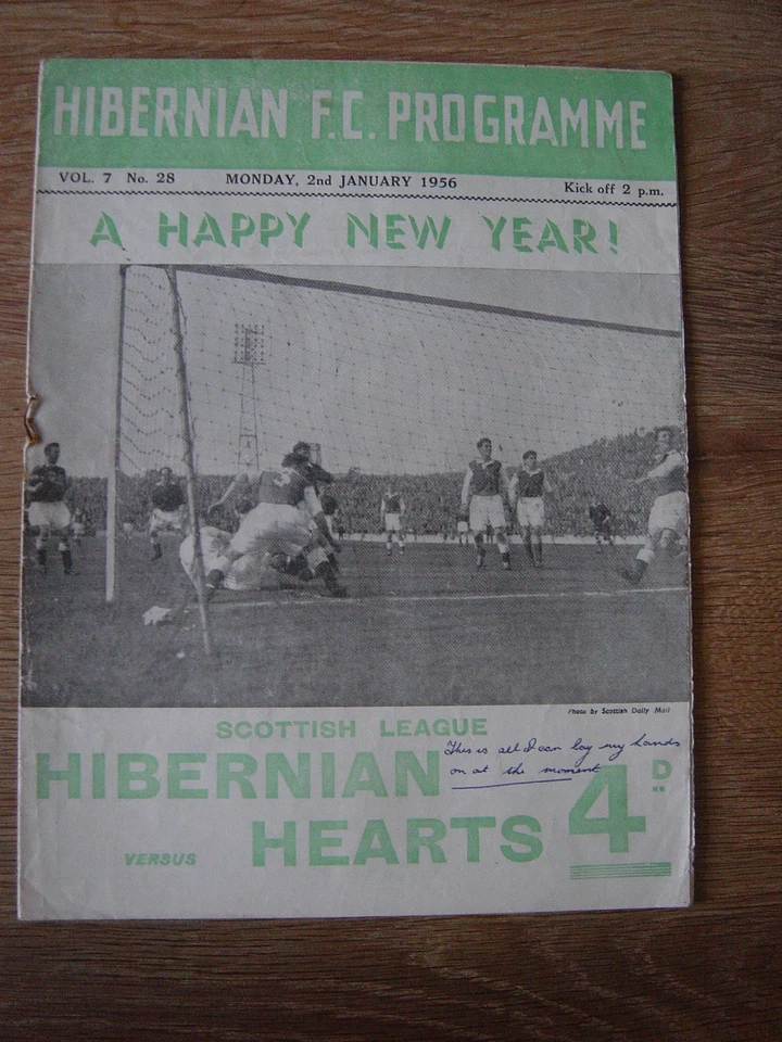 1955/56 HIBERNIAN v HEARTS - Image 1 of 1