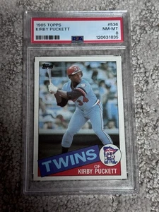1985 TOPPS BASEBALL CARD PSA 8 MINNESOTA TWINS HOF KIRBY PUCKETT ROOKIE - Bild 1 von 1