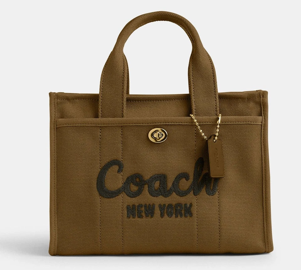 Coach CP164 Canvas Shoulder Bag Black Turnlock pocket Authentic Japan