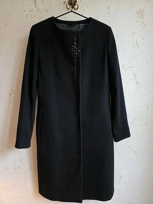 Eleganter Mantel Rocca Schwarz Schurwolle Gr.38 - Bild 1 von 4