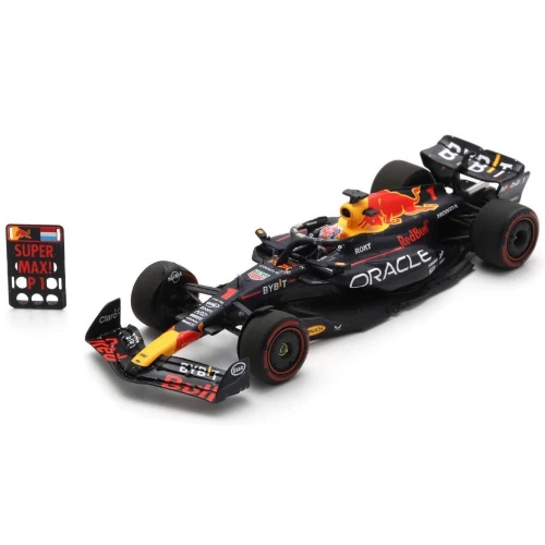 RED BULL RB19 N.1 WINNER BELGIAN GP 2023 WITH PIT BOARD MAX VERSTAPPEN 1:43 Spar - Immagine 1 di 1