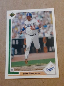 Mike Sharperson Los Angeles Dodgers 1991 Upper Deck #598 MLB Baseball Card LA 3B - Picture 1 of 4